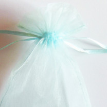 Organzabeutel 15x10cm babyblau,   10Stück